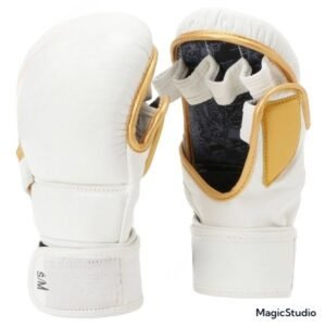 Animo Sports Sovereign Series MMA Gloves – White/Gold