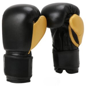 Animo Sports Elite Pro-Style Training Boxing Gloves – Black & Gold